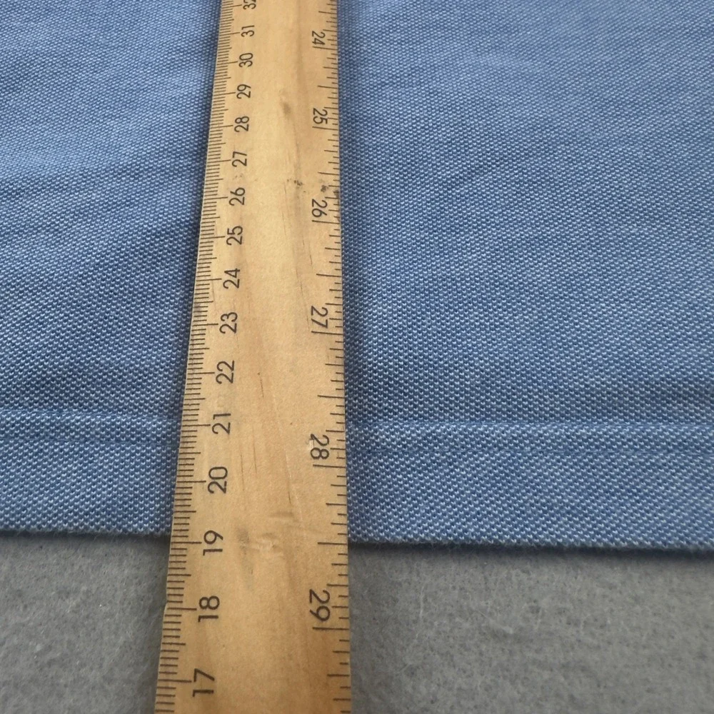 Banana Republic Mens Polo Shirt Large Antique Blue Birdseye Pique Bear Logo